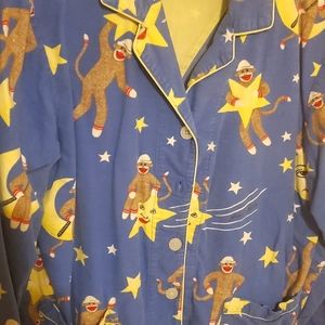 Nick & Nora Flannel Sock Monkey pajamas